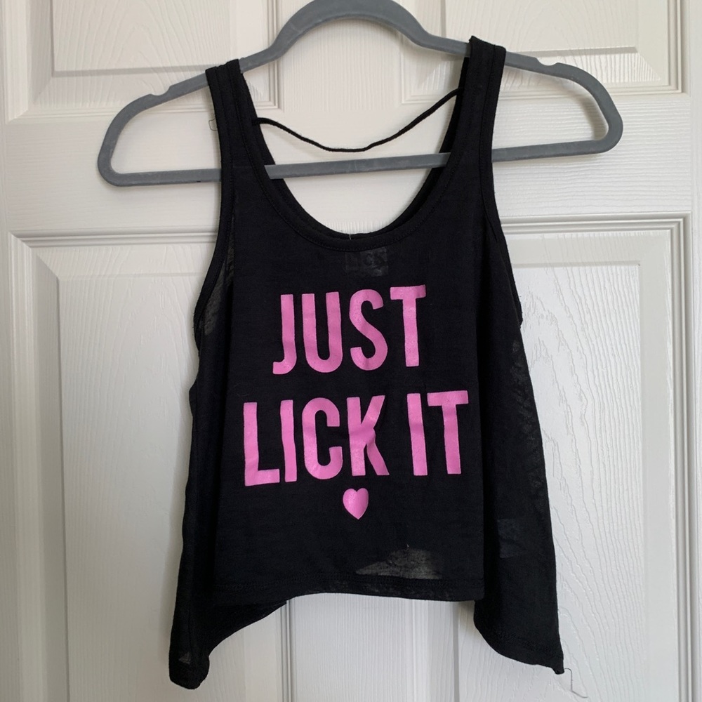 LICK - “ Just Lick It” Cropped Tank Top -Size S